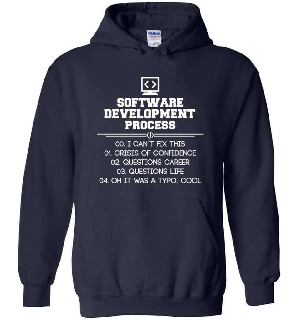 Software Development Process Funny Programming Hoodie - Navy / M