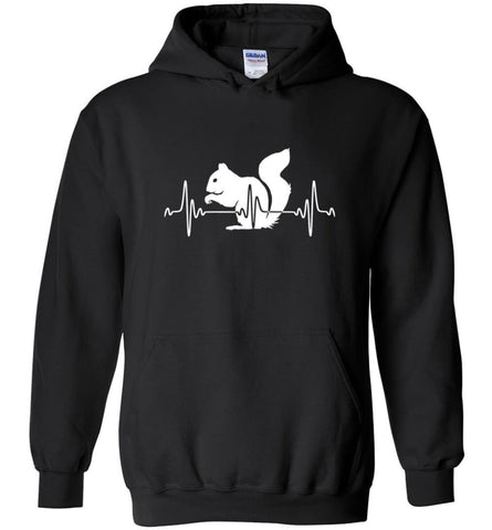 Squirrel Heartbeat Gift Shirt for Squirrel Owner Lover - Hoodie - Black / M