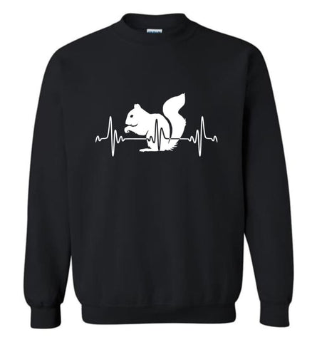 Squirrel Heartbeat Gift Shirt For Squirrel Owner Lover Sweatshirt - Black / M