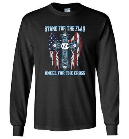 Stand For The Flag Kneel For The Cross North Carolina Long Sleeve - Black / M