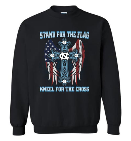 Stand For The Flag Kneel For The Cross North Carolina Sweatshirt - Black / M