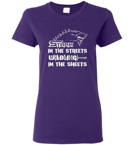 Stark In The Streets Wilding In The Sheets Women Tee - Purple / M