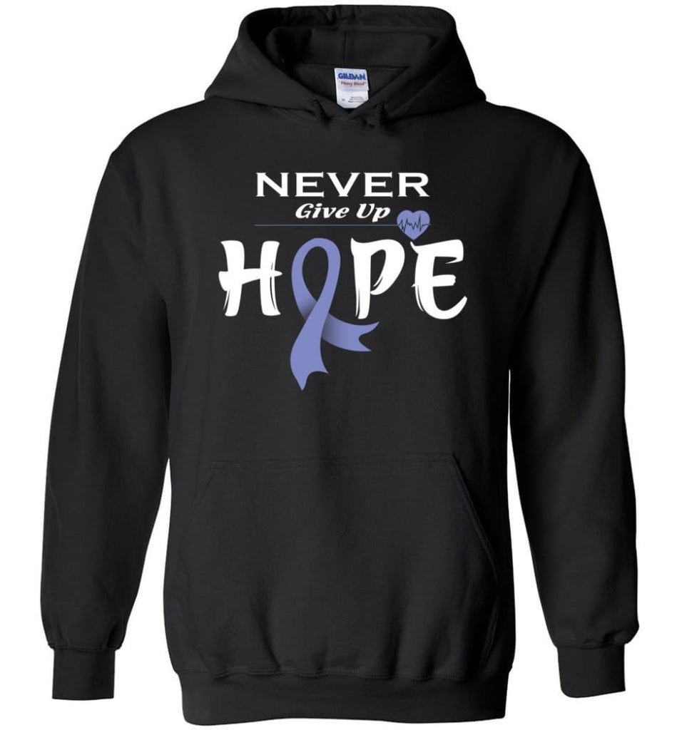 Stomach Cancer Awareness Never Give Up Hope Hoodie - Black / M