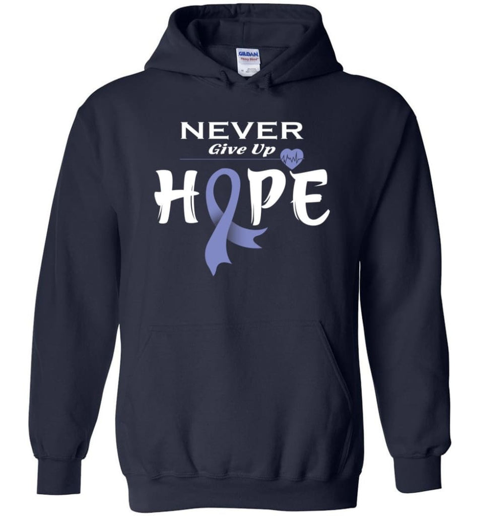Stomach Cancer Awareness Never Give Up Hope Hoodie - Navy / M