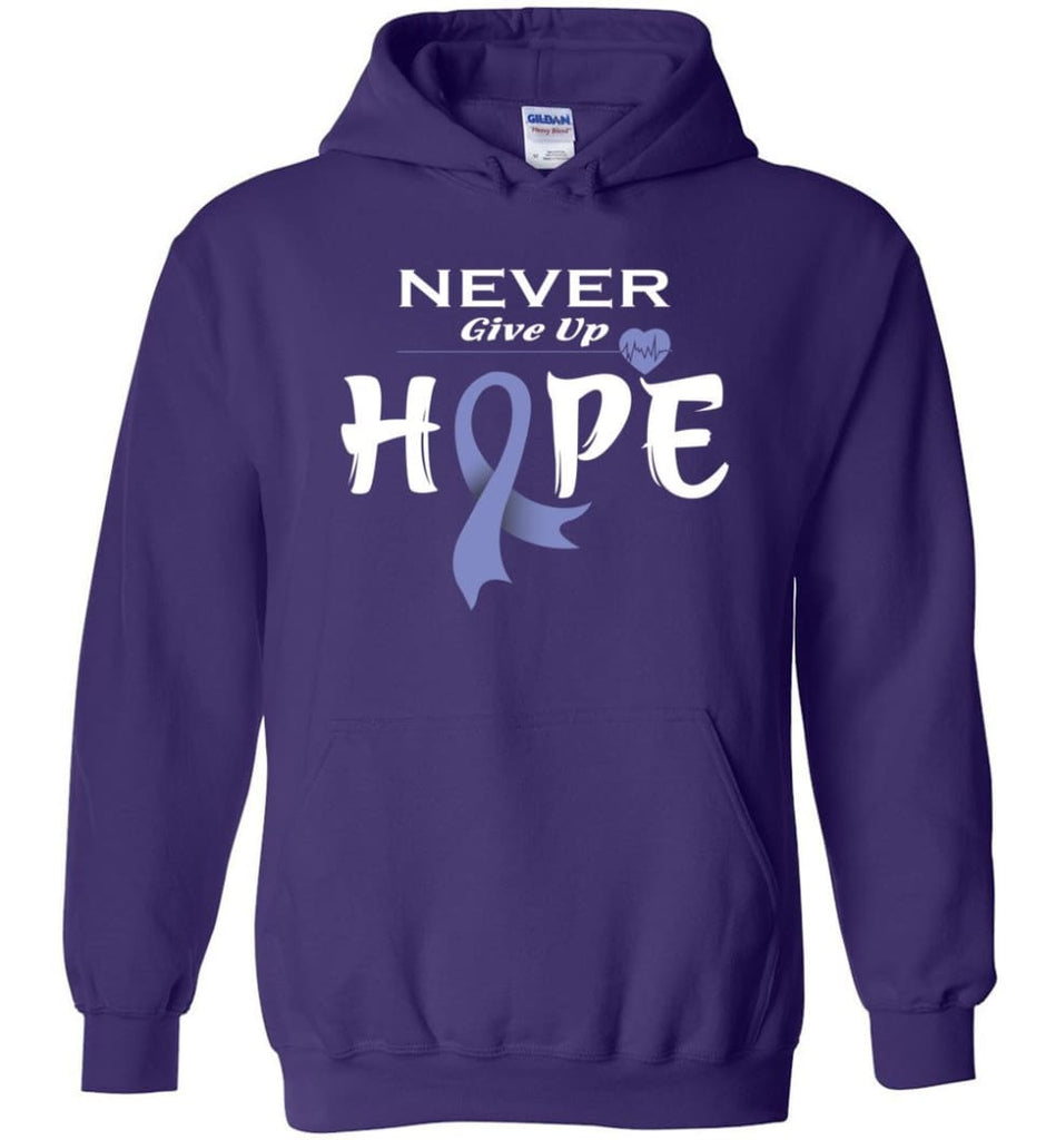 Stomach Cancer Awareness Never Give Up Hope Hoodie - Purple / M