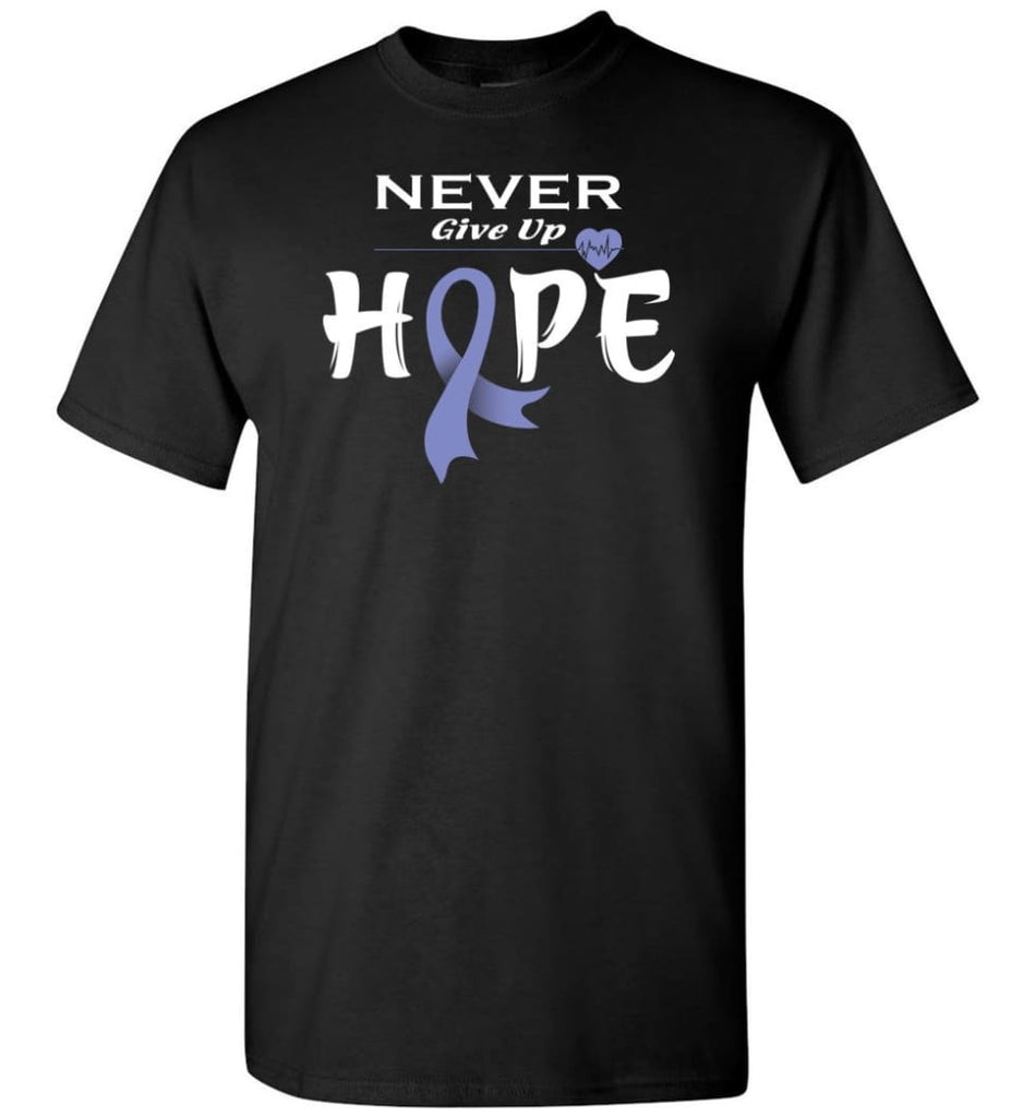 Stomach Cancer Awareness Never Give Up Hope T-Shirt - Black / S