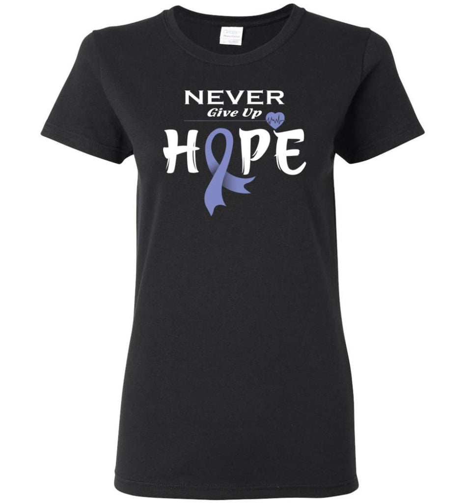 Stomach Cancer Awareness Never Give Up Hope Women Tee - Black / M