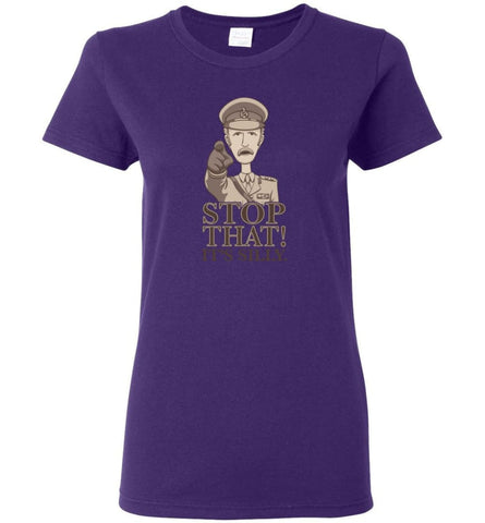 Stop That It’s Silly Monty Python T Shirt Women Tee - Purple / M