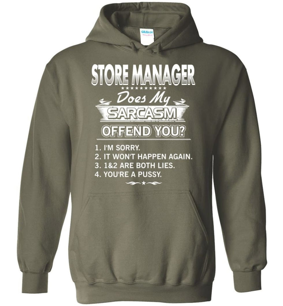 Store Manager Gift Funny Store Manager Hoodie - Military Green / M