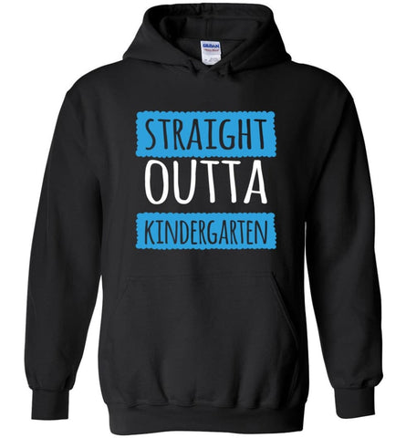 Straight Outta Kindergarten Funny Shirt Vintage Kids Graduation - Hoodie - Black / M