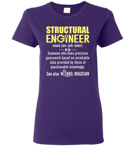 Structural Engineer Definition Women Tee - Purple / M