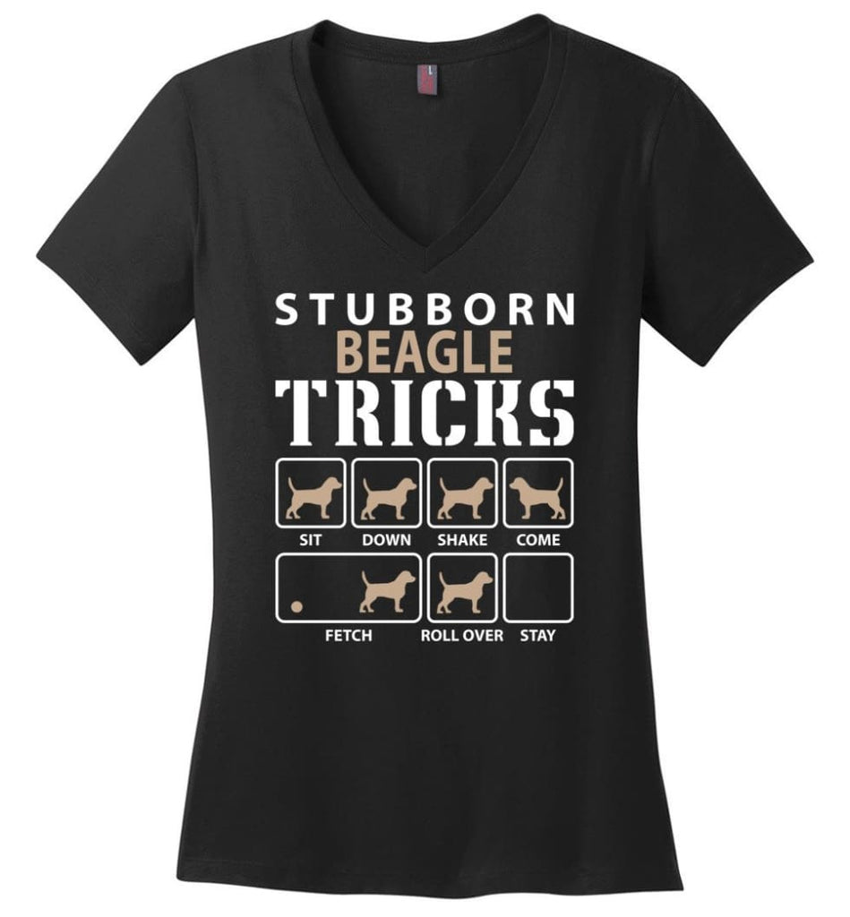 Stubborn Airedale Tricks Funny Airedale Ladies V-Neck - Black / M
