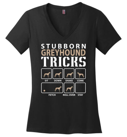 Stubborn Doberman Tricks Funny Doberman Ladies V-Neck - Black / M