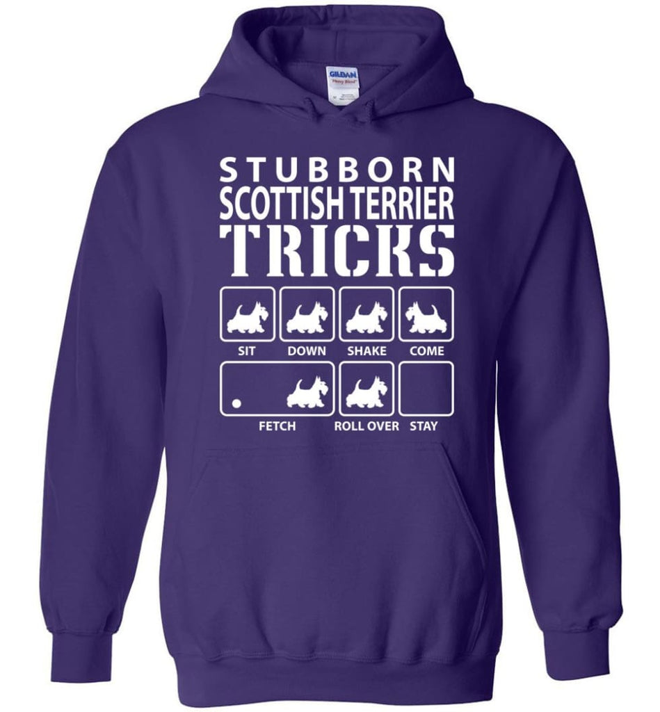 Stubborn Scottish Terrier Tricks Funny Scottish Terrier Hoodie - Purple / M