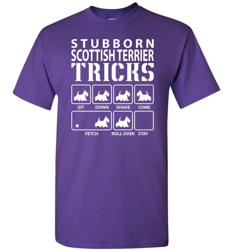 Stubborn Scottish Terrier Tricks Funny Scottish Terrier - Short Sleeve T-Shirt - Purple / S