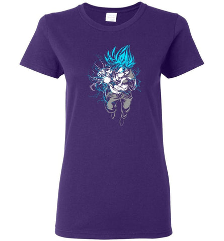 Super Saiyan God Hoodie Dragon Ball Z Super Saiyan Kamehameha Christmas Sweater - Women T-shirt - Purple / M