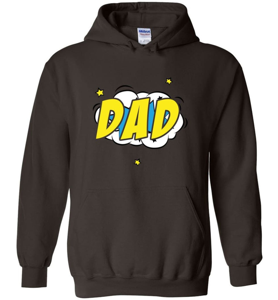 Superhero Dad Shirt Cartoon Hero Father Gift for New Dad Daddy Father Hoodie - Dark Chocolate / M