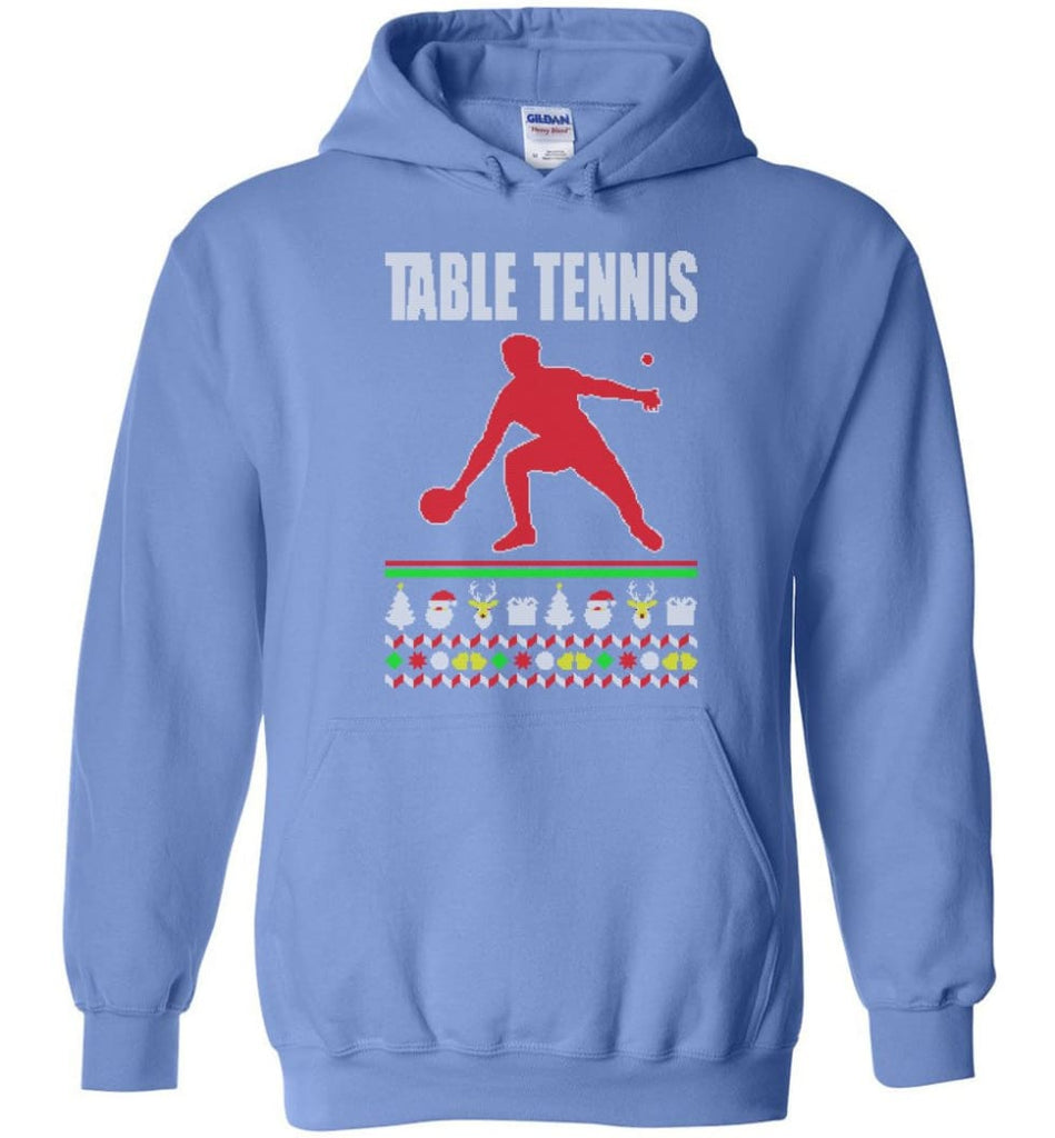 Table Tennis Ugly Christmas Sweater - Hoodie - Carolina Blue / M