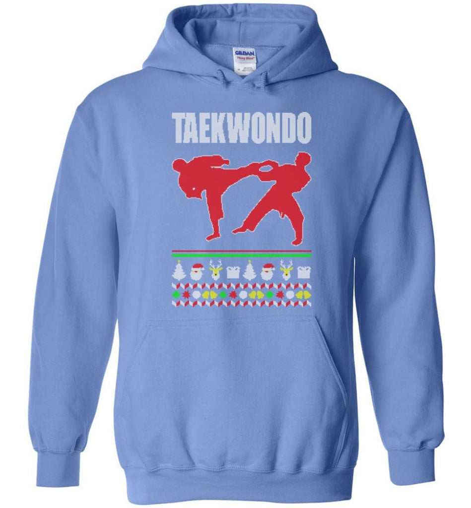 Taekwondo Ugly Christmas Sweater - Hoodie - Carolina Blue / M