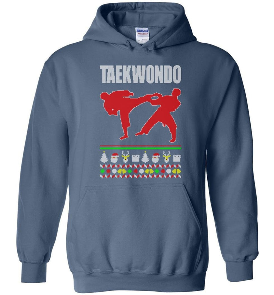 Taekwondo Ugly Christmas Sweater - Hoodie - Indigo Blue / M