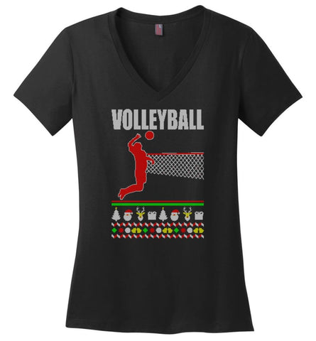 Taekwondo Ugly Christmas Sweater Ladies V-Neck - Black / M