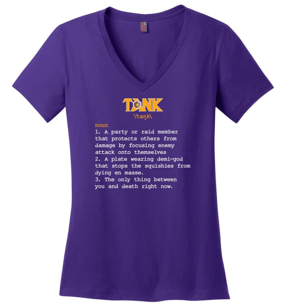 Tank Definition Tank Meaning Ladies V-Neck - Purple / M