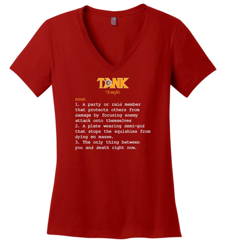 Tank Definition Tank Meaning Ladies V-Neck - Red / M