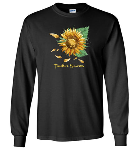 Teacher T Rex Teacher Dinosaur Saurus Teacher - Long Sleeve - Black / M - Long Sleeve