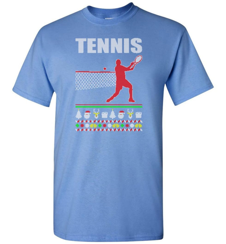 Tennis Ugly Christmas Sweater - Short Sleeve T-Shirt - Carolina Blue / S