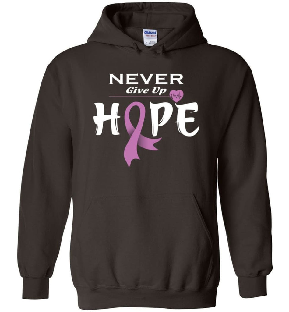 Testicular Cancer Awareness Never Give Up Hope Hoodie - Dark Chocolate / M