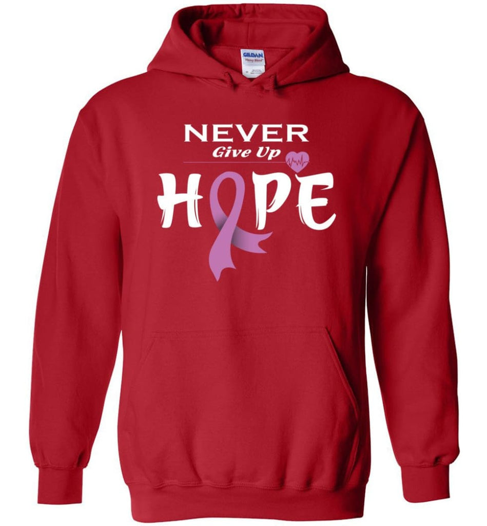 Testicular Cancer Awareness Never Give Up Hope Hoodie - Red / M