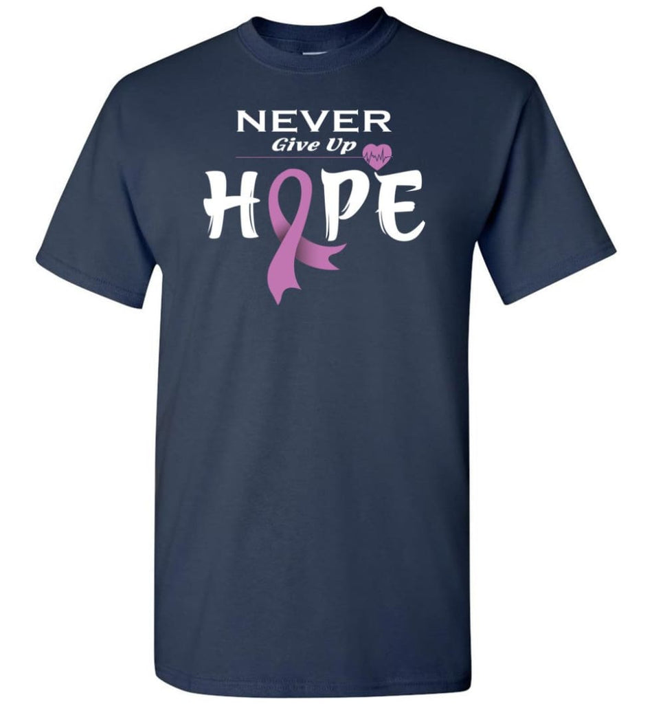 Testicular Cancer Awareness Never Give Up Hope Short Sleeve Shirt - Navy / S