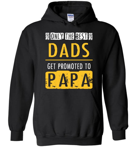 The Best Dads Get Promoted To Papa Grandpa Father Christmas Gift Hoodie - Black / M