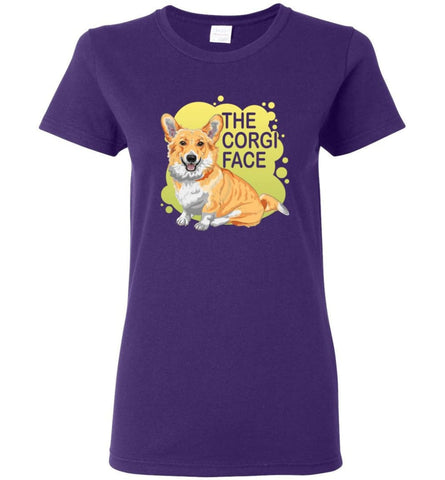 The Corgi Face T Shirt I Love Corgi Dog Shirt Corgi Dog Lover Gift Women Tee - Purple / M