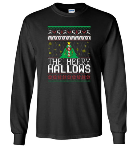 The Merry Hallows Cool Funny Best Christmas Gift for Harry Potter Fans Long Sleeve T-Shirt - Black / M