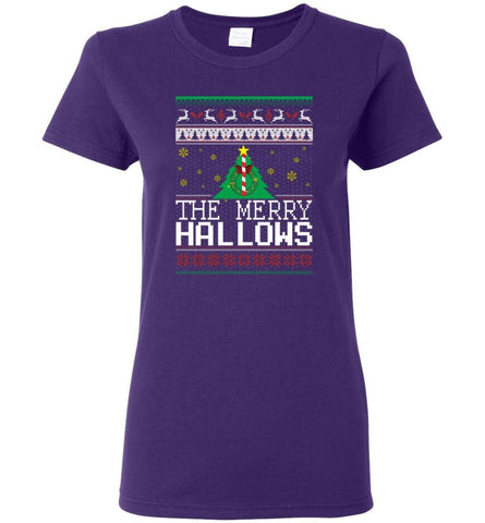 The Merry Hallows Cool Funny Best Christmas Gift for Harry Potter Fans Shirt Hoodie Sweatshirt Wonen - Purple / M