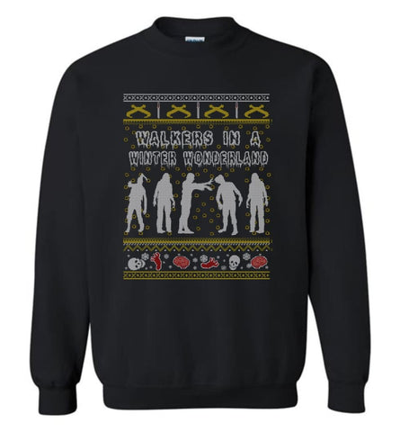 The Walking Dead Ugly Christmas Sweatshirt Sweater Hoodie Twd Zombie Grr Argh Sweatshirt - Black / M