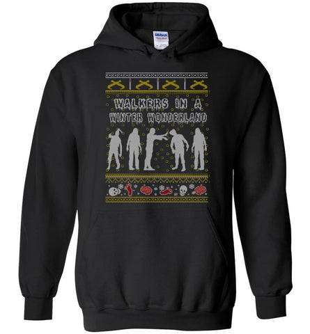 The Walking Dead Ugly Christmas Sweatshirt Sweater Hoodie TWD Zombie Grr Argh - Hoodie - Black / M