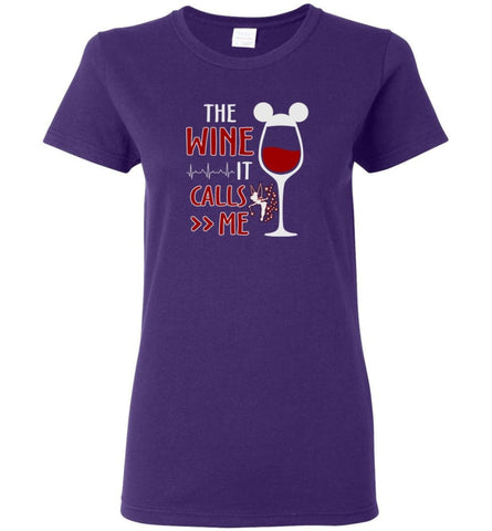 The Wine It Calls Me Wine Gifts For Mom Hoodie Sweatshirt Sweater - Women T-shirt - Purple / M