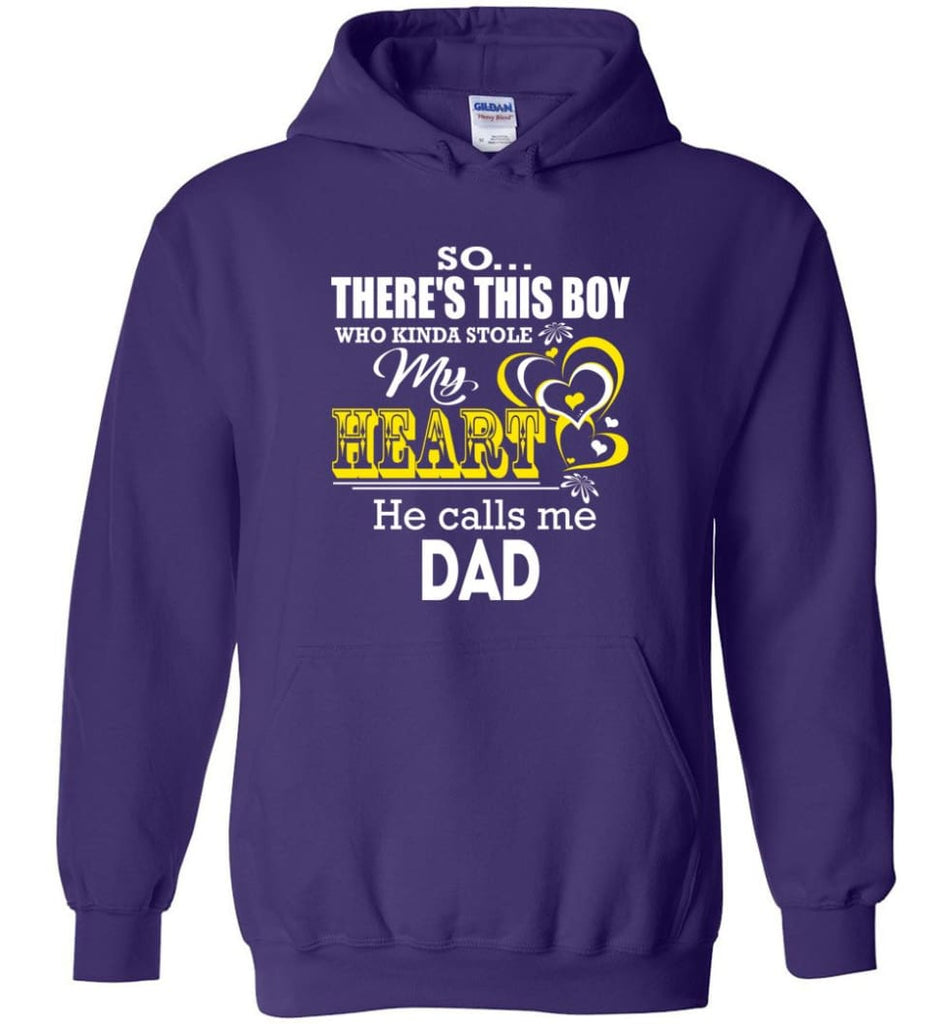 This Boy Who Kinda Stole My Heart He Calls Me Dad - Hoodie - Purple / M