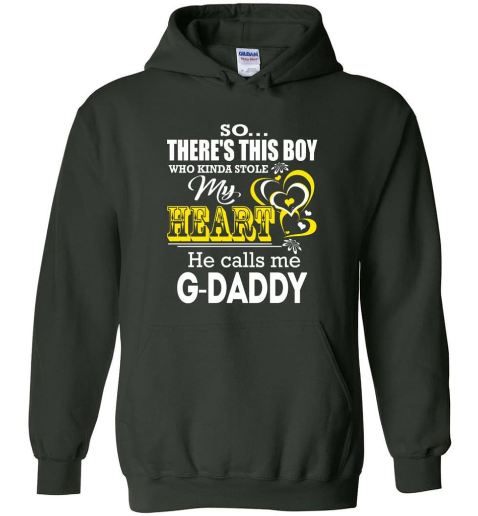 This Boy Who Kinda Stole My Heart He Calls Me G daddy - Hoodie - Forest Green / M