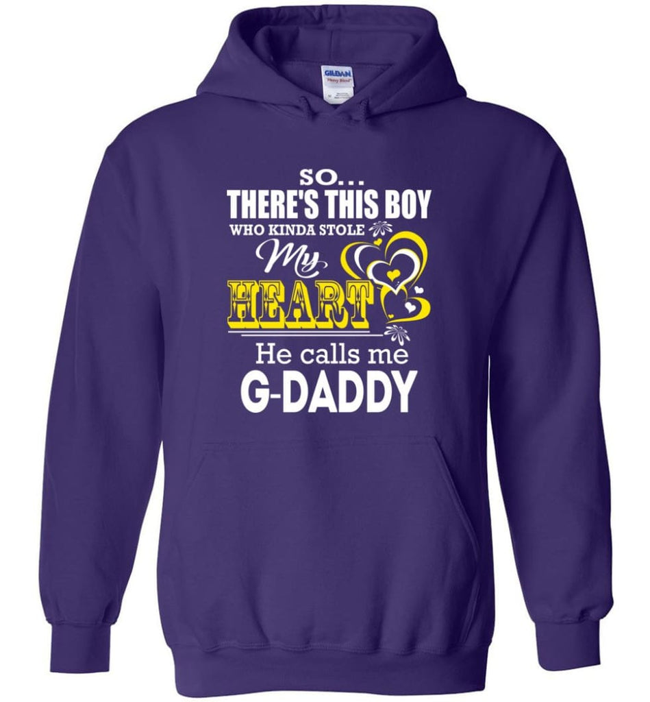 This Boy Who Kinda Stole My Heart He Calls Me G daddy - Hoodie - Purple / M