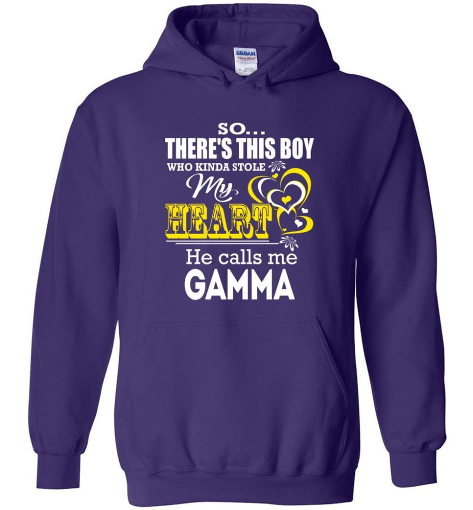 This Boy Who Kinda Stole My Heart He Calls Me Gamma - Hoodie - Purple / M