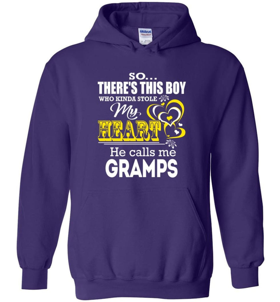 This Boy Who Kinda Stole My Heart He Calls Me Gramps - Hoodie - Purple / M