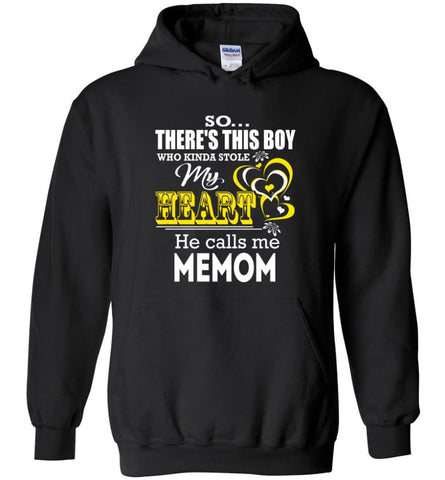 This Boy Who Kinda Stole My Heart He Calls Me Memom - Hoodie - Black / M