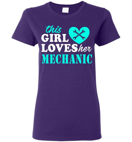 This Girl Loves Her Mechanic Women Tee - Purple / M
