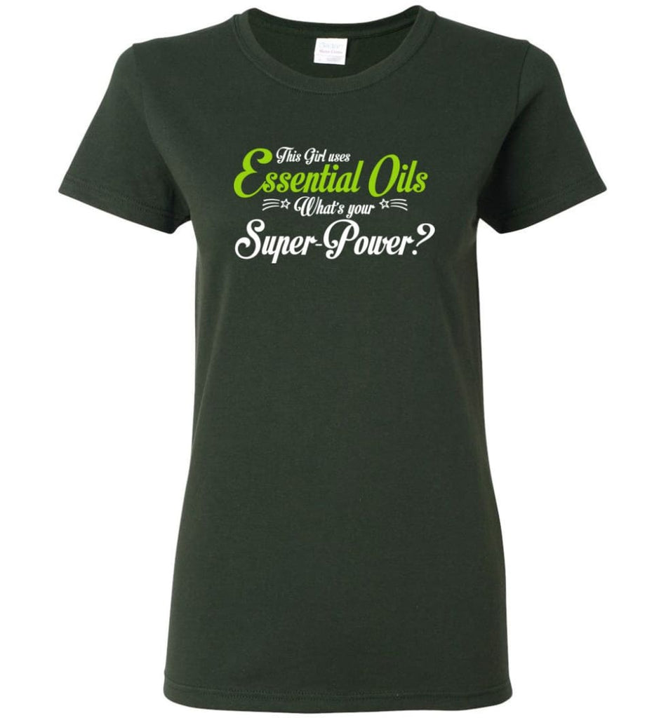 This Girl Uses Essential Oils Women Tee - Forest Green / M
