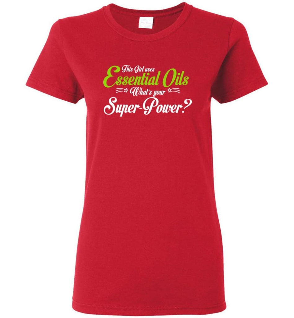 This Girl Uses Essential Oils Women Tee - Red / M