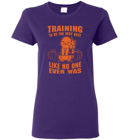 Training To Be The Best Like No One Ever Was Pokemon Gym Charmander - Women T-shirt - Purple / M