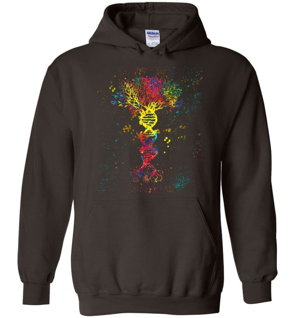 Tree Life Water Color Colorful DNA Tree - Hoodie - Dark Chocolate / M - Hoodie